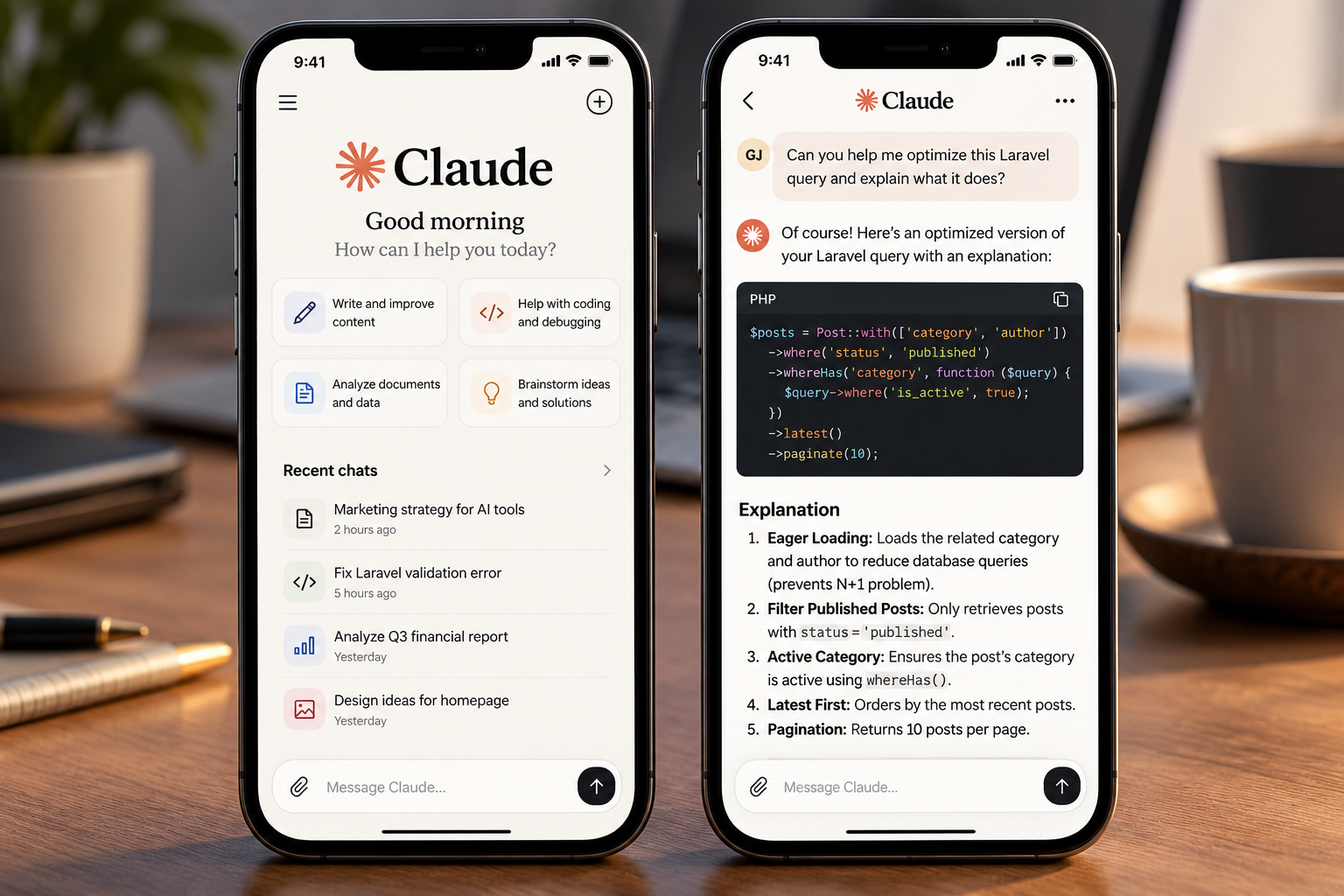 Claude AI assistant mobile app on a smartphone